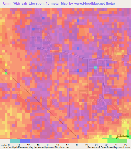 Umm `Abiriyah,Qatar Elevation Map