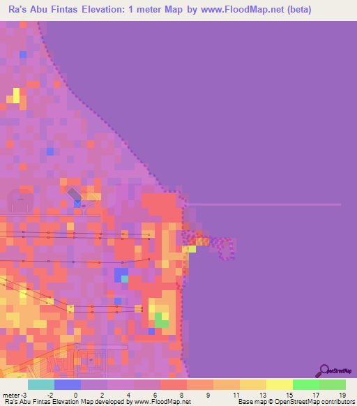 Ra's Abu Fintas,Qatar Elevation Map