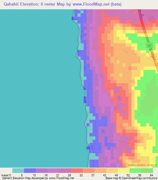 Qahahil,Qatar Elevation Map