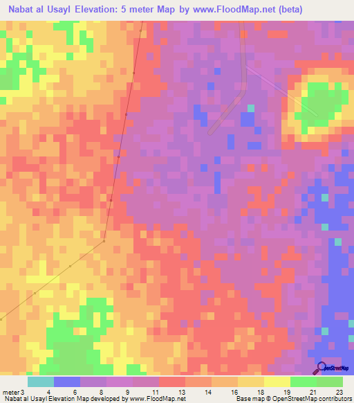 Nabat al Usayl,Qatar Elevation Map