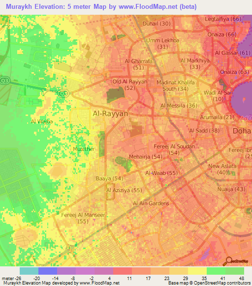 Muraykh,Qatar Elevation Map