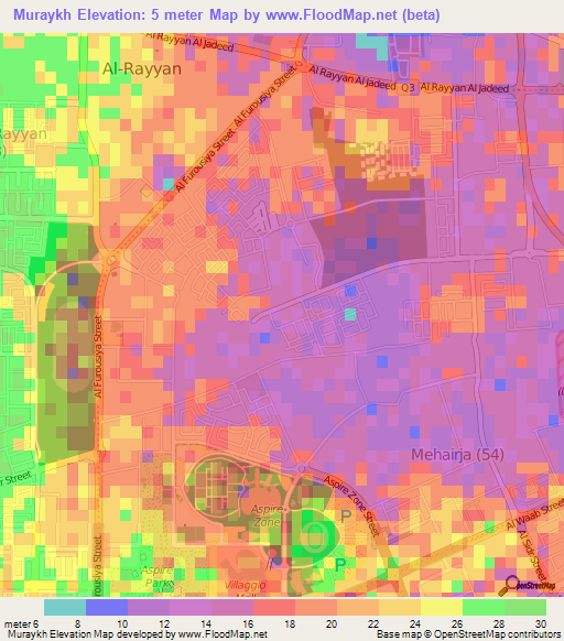 Muraykh,Qatar Elevation Map