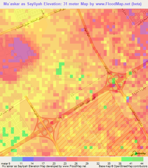 Mu`askar as Sayliyah,Qatar Elevation Map