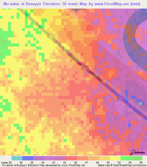 Mu`askar al Busayyir,Qatar Elevation Map