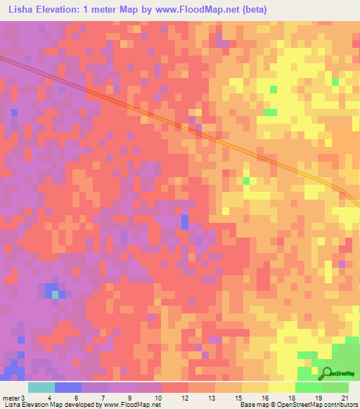 Lisha,Qatar Elevation Map