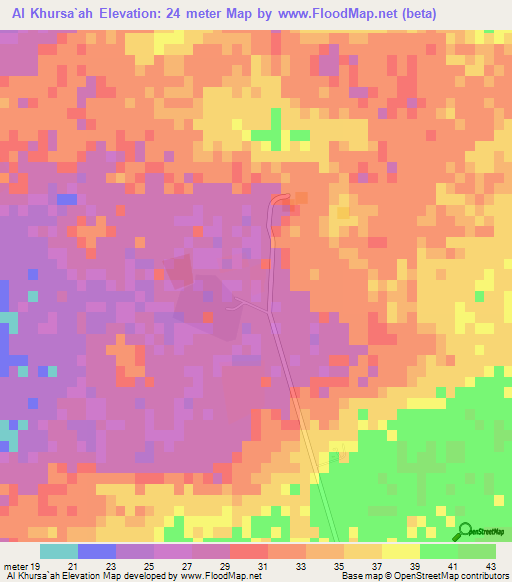 Al Khursa`ah,Qatar Elevation Map