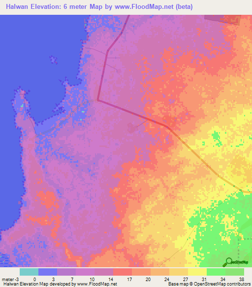 Halwan,Qatar Elevation Map