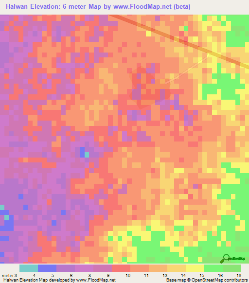 Halwan,Qatar Elevation Map