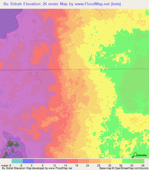 Bu Sidrah,Qatar Elevation Map