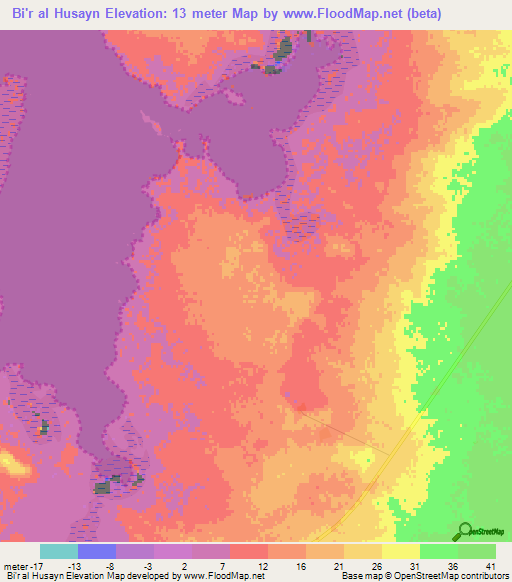 Bi'r al Husayn,Qatar Elevation Map