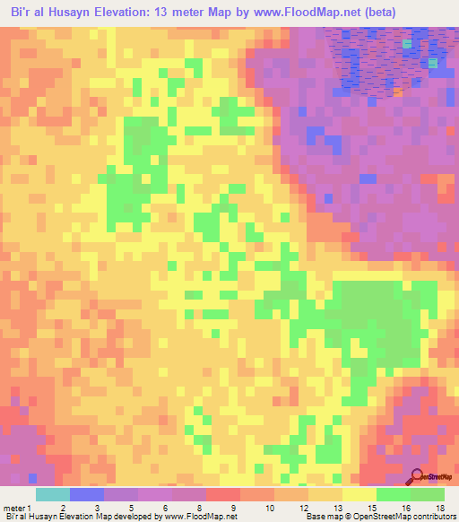 Bi'r al Husayn,Qatar Elevation Map