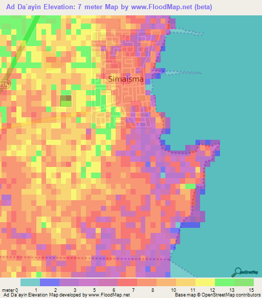 Ad Da`ayin,Qatar Elevation Map