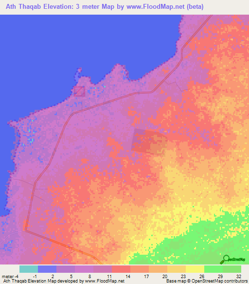 Ath Thaqab,Qatar Elevation Map