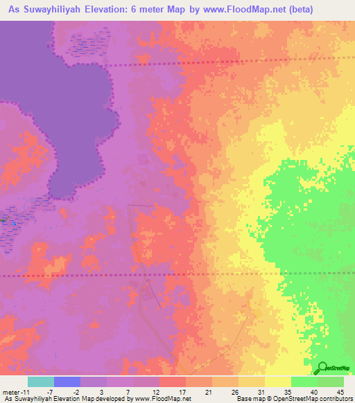 As Suwayhiliyah,Qatar Elevation Map