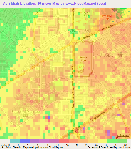 As Sidrah,Qatar Elevation Map