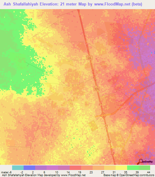 Ash Shafallahiyah,Qatar Elevation Map