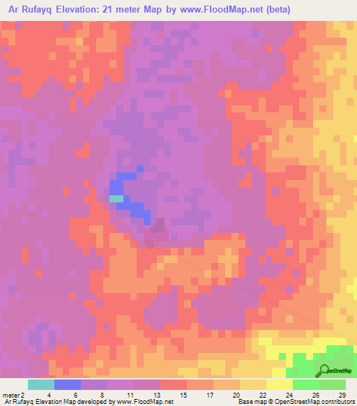 Ar Rufayq,Qatar Elevation Map