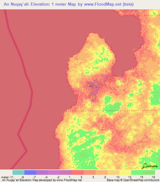 An Nuqay`ah,Qatar Elevation Map