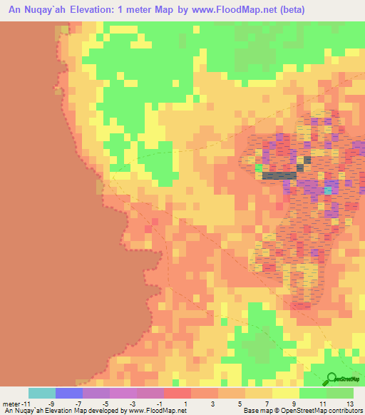 An Nuqay`ah,Qatar Elevation Map