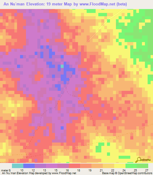 An Nu`man,Qatar Elevation Map