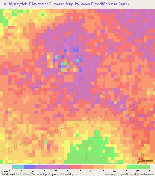 Al Muraydah,Qatar Elevation Map