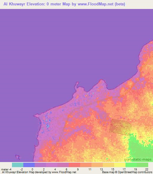 Al Khuwayr,Qatar Elevation Map