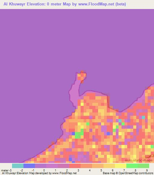 Al Khuwayr,Qatar Elevation Map