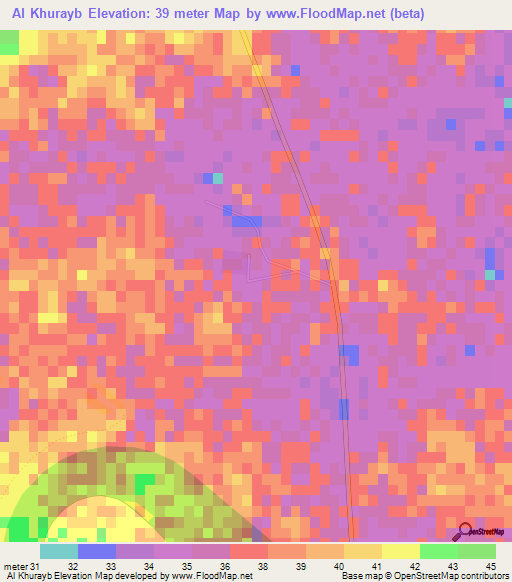 Al Khurayb,Qatar Elevation Map