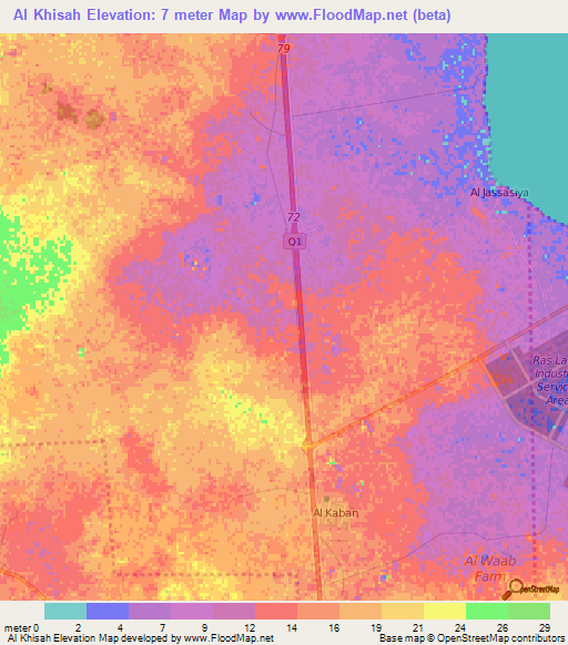 Al Khisah,Qatar Elevation Map