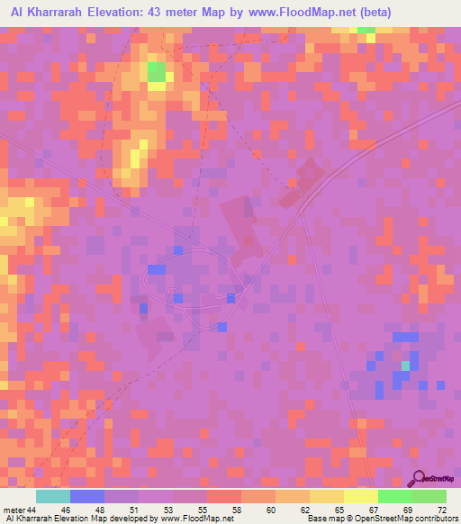 Al Kharrarah,Qatar Elevation Map