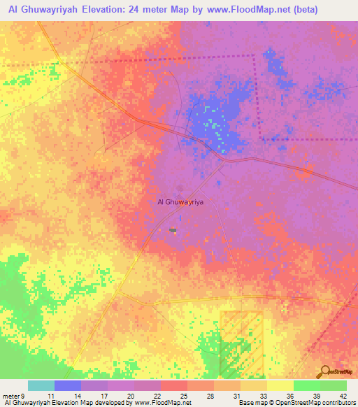 Al Ghuwayriyah,Qatar Elevation Map