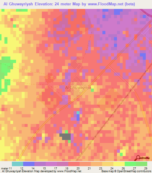 Al Ghuwayriyah,Qatar Elevation Map