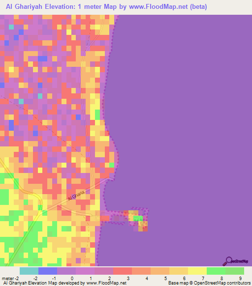 Al Ghariyah,Qatar Elevation Map