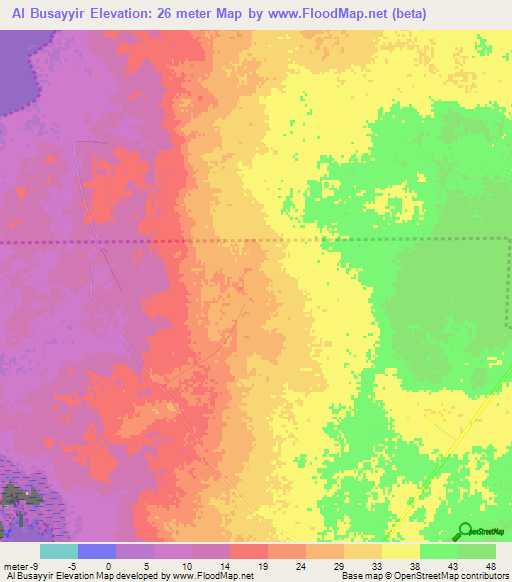 Al Busayyir,Qatar Elevation Map