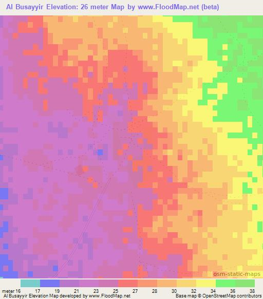 Al Busayyir,Qatar Elevation Map