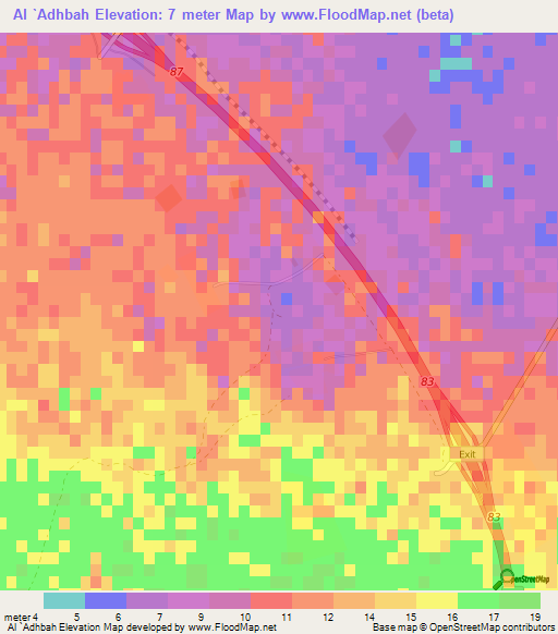 Al `Adhbah,Qatar Elevation Map