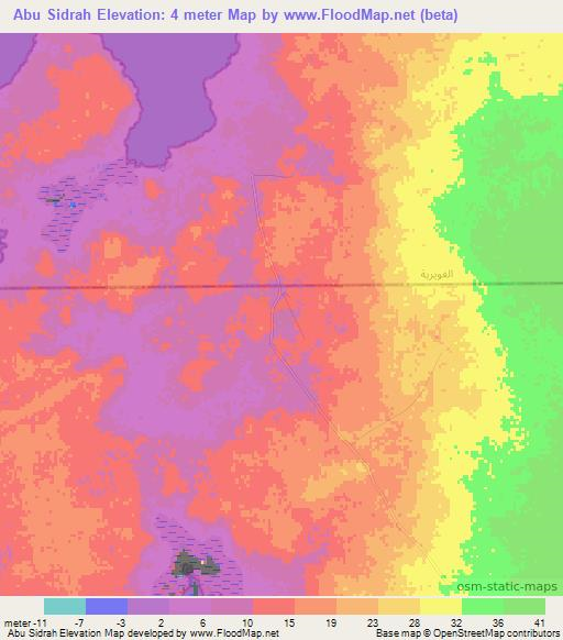 Abu Sidrah,Qatar Elevation Map