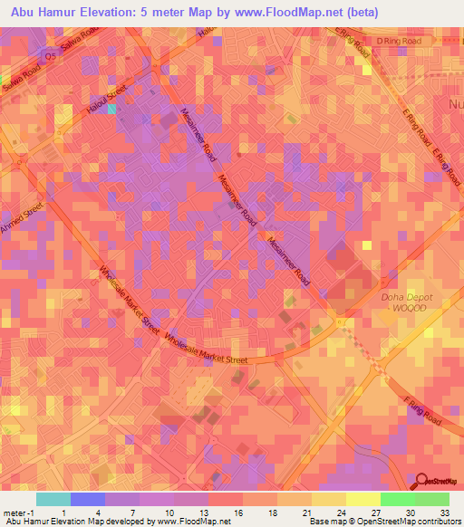 Abu Hamur,Qatar Elevation Map