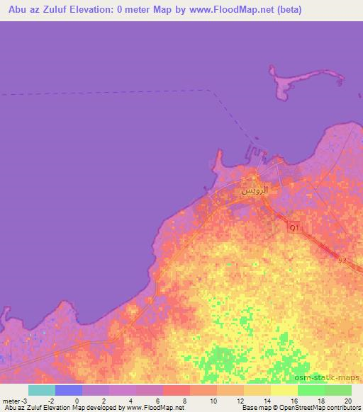 Abu az Zuluf,Qatar Elevation Map