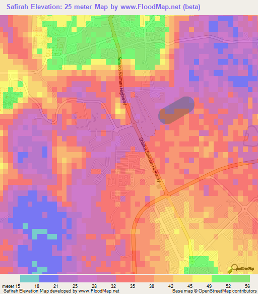 Safirah,Bahrain Elevation Map