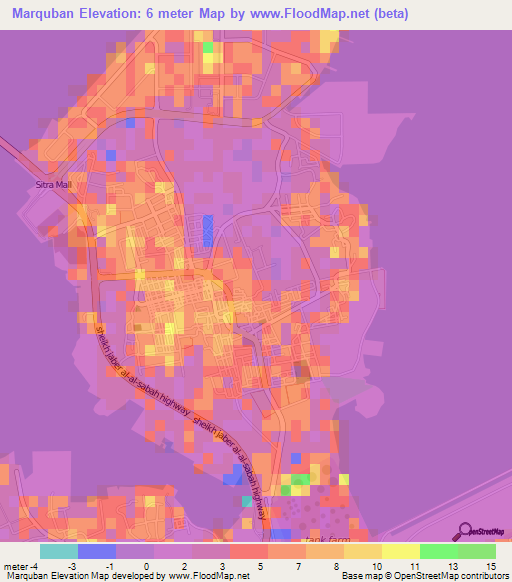 Marquban,Bahrain Elevation Map