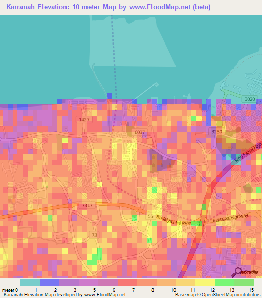 Karranah,Bahrain Elevation Map