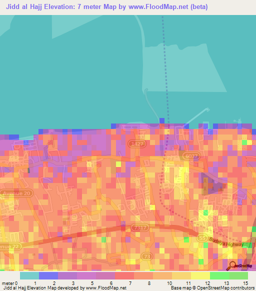 Jidd al Hajj,Bahrain Elevation Map