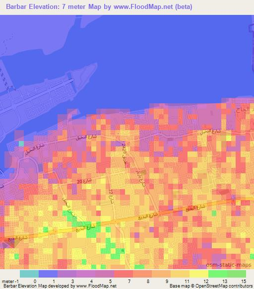Barbar,Bahrain Elevation Map
