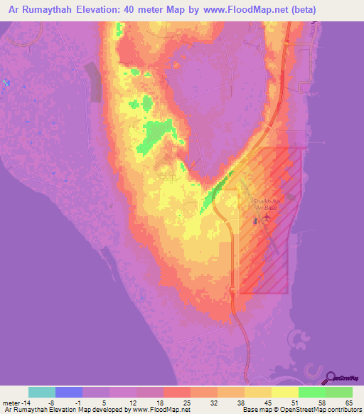 Ar Rumaythah,Bahrain Elevation Map