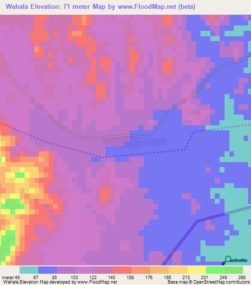 Wahala,United Arab Emirates Elevation Map