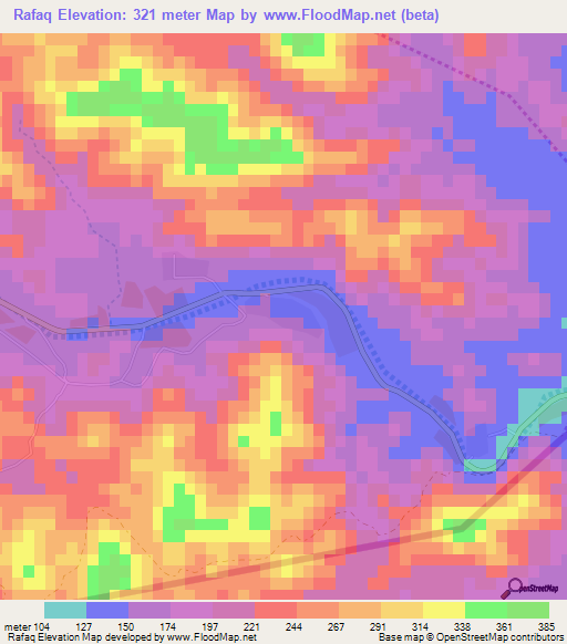 Rafaq,United Arab Emirates Elevation Map