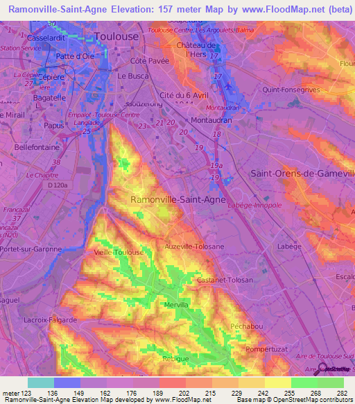 Elevation of Ramonville-Saint-Agne,France Elevation Map, Topography ...