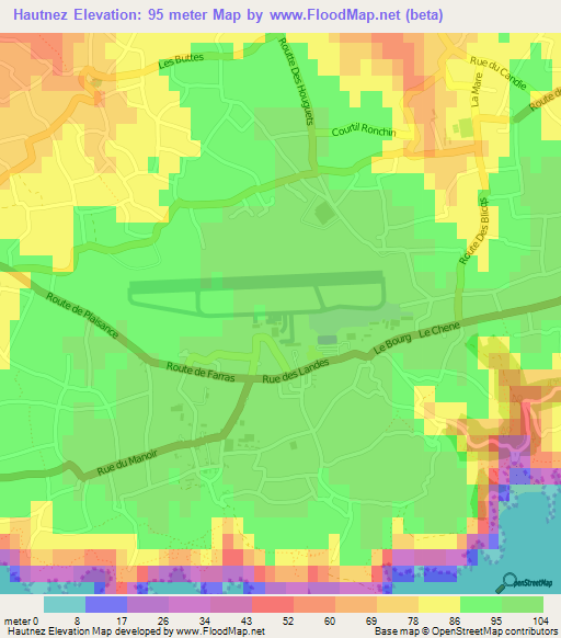 Hautnez,Guernsey Elevation Map