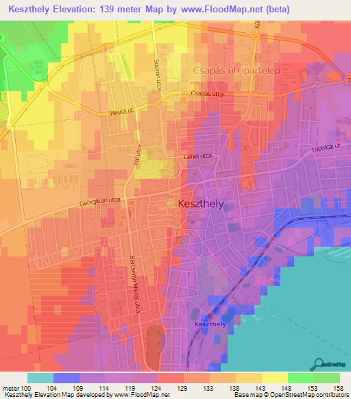 Keszthely,Hungary Elevation Map